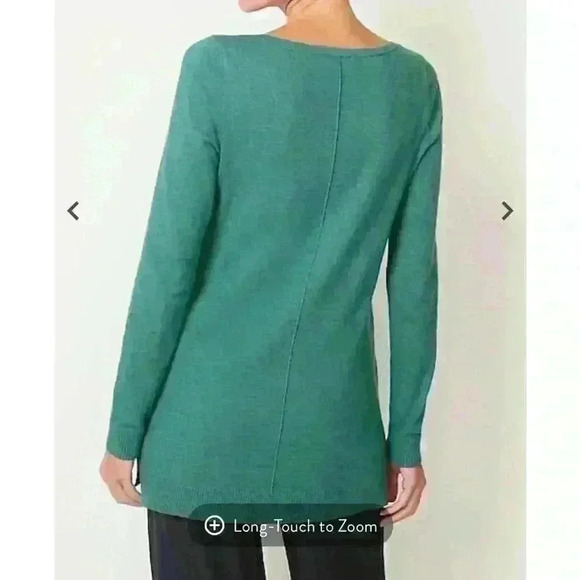 NWT J.Jill Pintucked Sweater Tunix in vintage teal heather color. - Picture 3 of 10